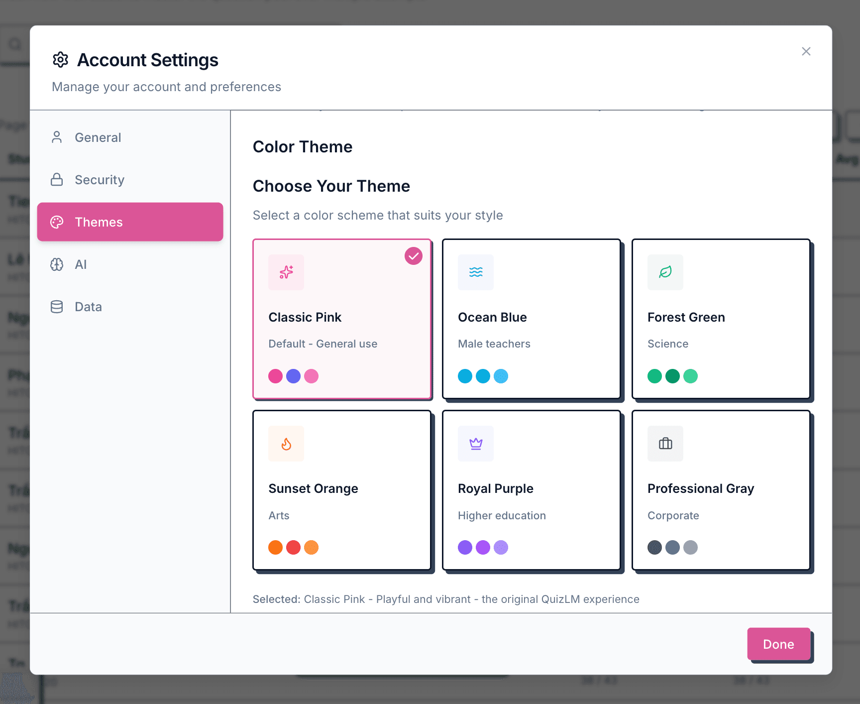 Theme and Display Controls