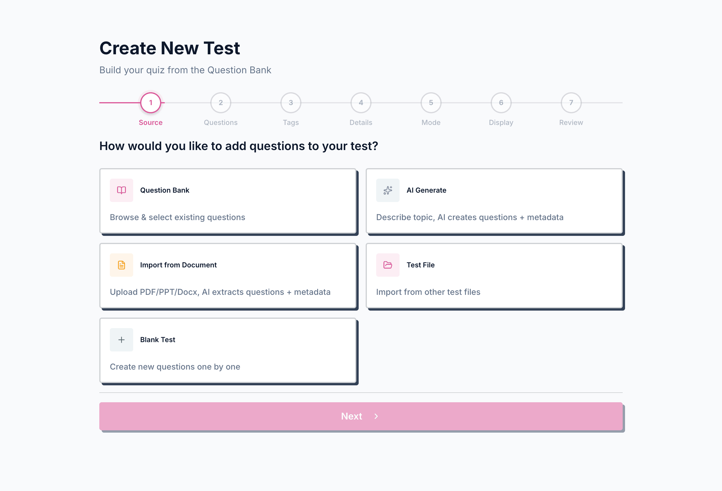 Guided Test Creation Wizard